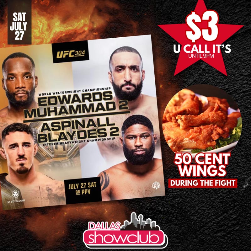 ufc dallas showclub specials 